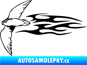 Samolepka Animal flames 095 levá letící pták černá