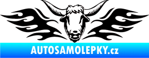 Samolepka Animal flames 098 levá býk černá