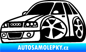 Samolepka Audi A4 karikatura levá černá