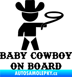 Samolepka Baby cowboy on board pravá černá