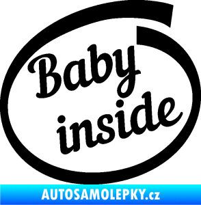Samolepka Baby inside dítě v autě nápis černá