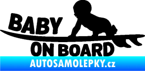 Samolepka Baby on board 010 levá surfing černá
