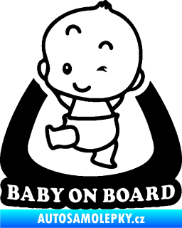 Samolepka Baby on board 011 levá s nápisem černá