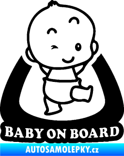 Samolepka Baby on board 011 pravá s nápisem černá