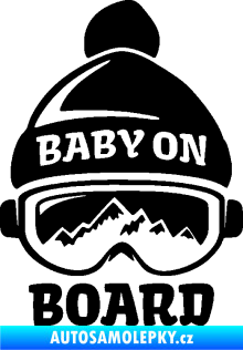 Samolepka Baby on board 012 levá na horách černá