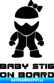 Samolepka Baby stig on board girl černá