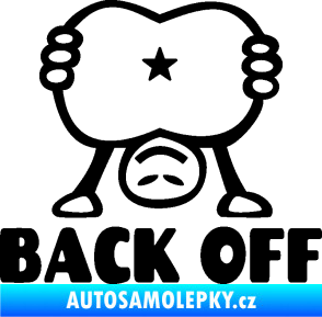 Samolepka Back off panáček černá