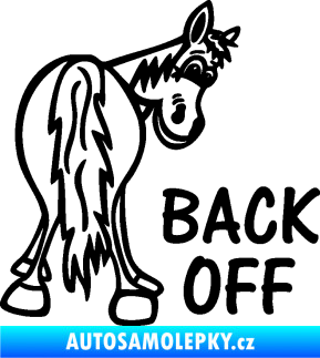 Samolepka Back off pravá koník černá