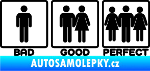 Samolepka Bad good perfect 002 nápis černá