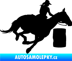 Samolepka Barrel racing 001 pravá cowgirl rodeo černá