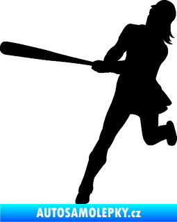 Samolepka Baseball 020 levá hráčka černá