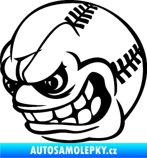 Samolepka Baseballový míček 001 levá s obličejem černá