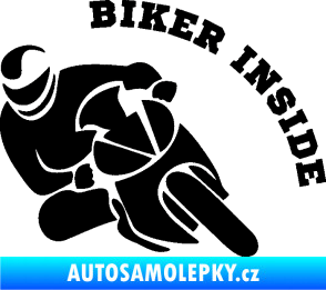 Samolepka Biker inside 002 levá motorkář černá