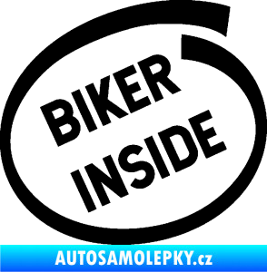 Samolepka Biker inside 005 nápis černá