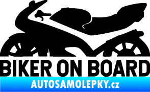 Samolepka Biker on board levá motorka černá