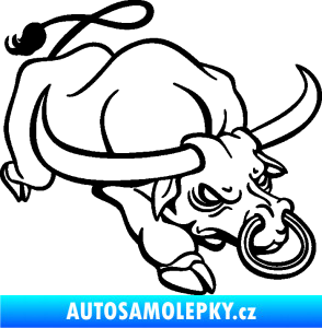 Samolepka Býk 014 pravá rozzuřený černá