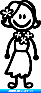 Samolepka Cartoon family slečna Hawai černá