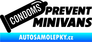 Samolepka Condoms prevent minivans černá