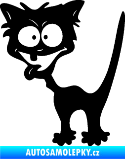 Samolepka Crazy cat levá bláznivá kočka černá