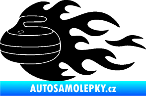 Samolepka Curling 005 levá kámen černá