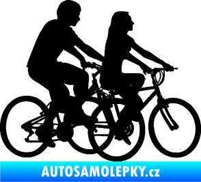 Samolepka Cyklisté 001 pravá pár černá