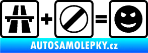 Samolepka Dálnice + konec omezení rychlosti = jízda černá
