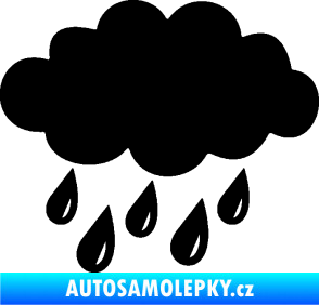Samolepka Déšť 001 levá mrak a kapky černá