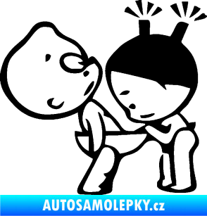 Samolepka Děti kuk do kalhot pravá černá