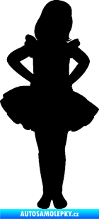 Samolepka Děti silueta 011 pravá holčička tanečnice černá