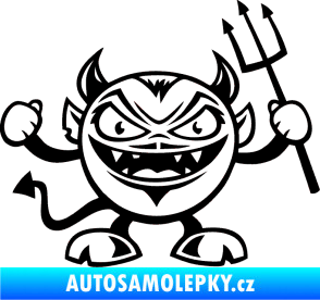 Samolepka Devil pravá čertík s vidlemi černá