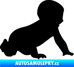 Samolepka Dítě v autě 025 pravá miminko silueta černá