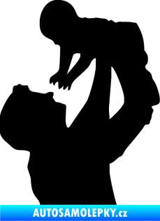 Samolepka Dítě v autě 026 pravá miminko v náruči černá