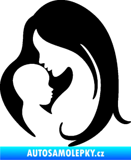 Samolepka Dítě v autě 058 levá mimi s maminkou černá