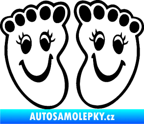 Samolepka Dítě v autě 060 veselé nožičky černá