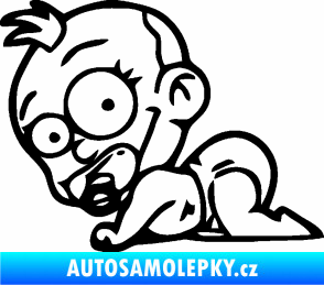 Samolepka Dítě v autě 067 levá lezoucí miminko černá