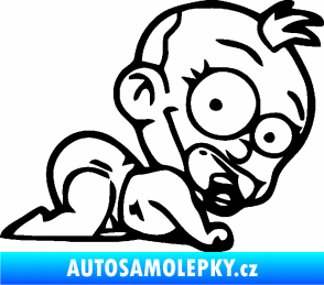 Samolepka Dítě v autě 067 pravá lezoucí miminko černá