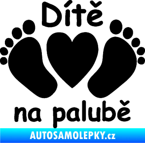 Samolepka Dítě v autě 089 nožičky s nápisem černá