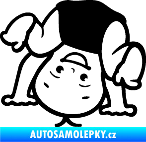 Samolepka Dítě v autě 101 levá vzhůru nohama černá