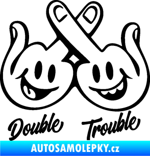 Samolepka Double trouble smajlíci f*ck černá