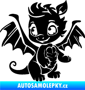 Samolepka Dragon 054 levá roztomilý dráček černá
