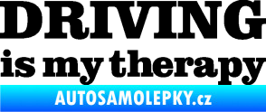 Samolepka Driving is my therapy nápis černá
