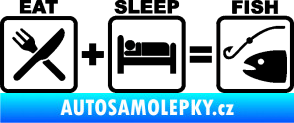 Samolepka Eat sleep fish černá