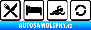 Samolepka Eat sleep swimming repeat plavání černá