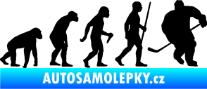 Samolepka Evoluce 003 hokej pravá černá