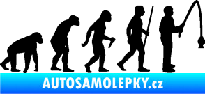 Samolepka Evoluce 005 rybář pravá černá