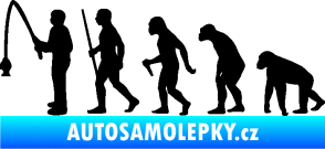 Samolepka Evoluce 005 rybář levá černá
