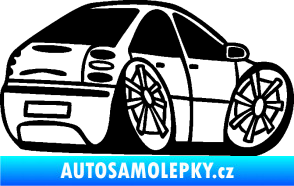 Samolepka Fiat Bravo karikatura pravá černá