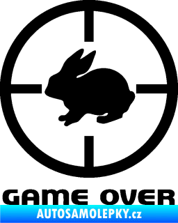 Samolepka Game over lov zajíce černá