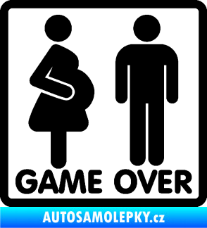 Samolepka Game over varianta jsem v tom černá
