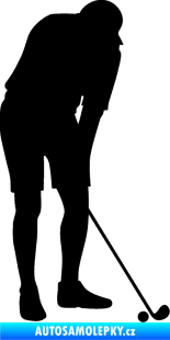 Samolepka Golfista 007 pravá černá